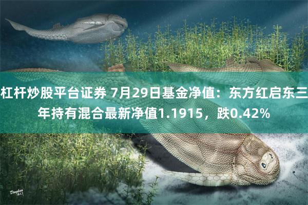 杠杆炒股平台证券 7月29日基金净值：东方红启东三年持有混合最新净值1.1915，跌0.42%