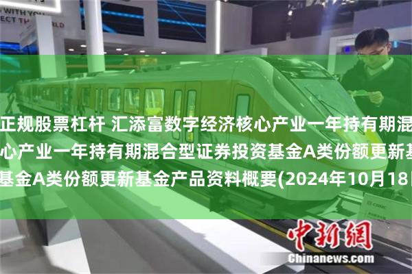 正规股票杠杆 汇添富数字经济核心产业一年持有期混合A: 汇添富数字经济核心产业一年持有期混合型证券投资基金A类份额更新基金产品资料概要(2024年10月18日更新)