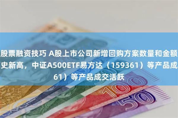 股票融资技巧 A股上市公司新增回购方案数量和金额均创历史新高，中证A500ETF易方达（159361）等产品成交活跃