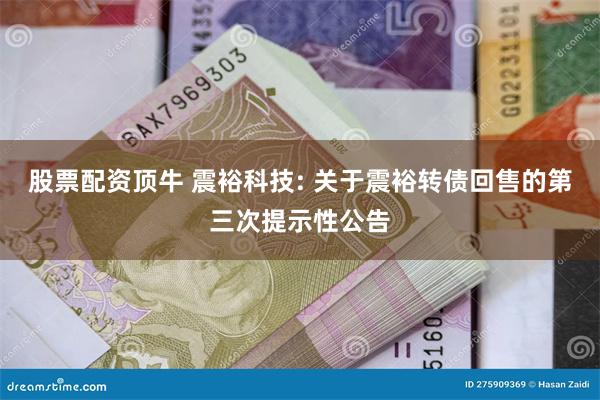 股票配资顶牛 震裕科技: 关于震裕转债回售的第三次提示性公告