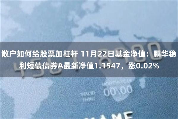 散户如何给股票加杠杆 11月22日基金净值：鹏华稳利短债债券A最新净值1.1547，涨0.02%